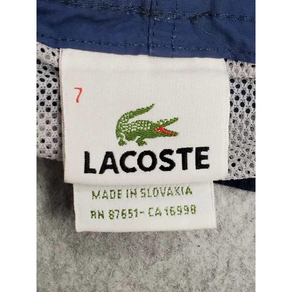 Lacoste Men Swimwear 7 Blue Embroidered Swim Trunks Logo 10